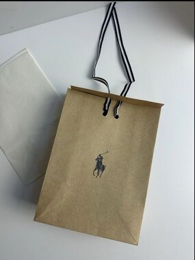 Polo Ralph Lauren Small Gift Bags and Tissue with Ribbon Closure 5x7 Set Of 4
